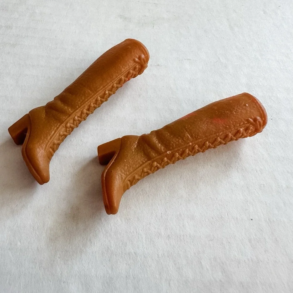 Vintage Barbie Honey Brown Tall Lace Up Squishy Boots‎ Shoes Korea
